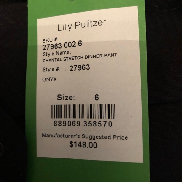 Lilly Pulitzer black pants, size 6, NWT - Picture 4 of 4